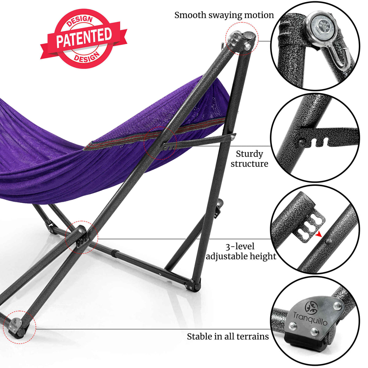 Hamaca universal con soporte de tamaño mediano-68