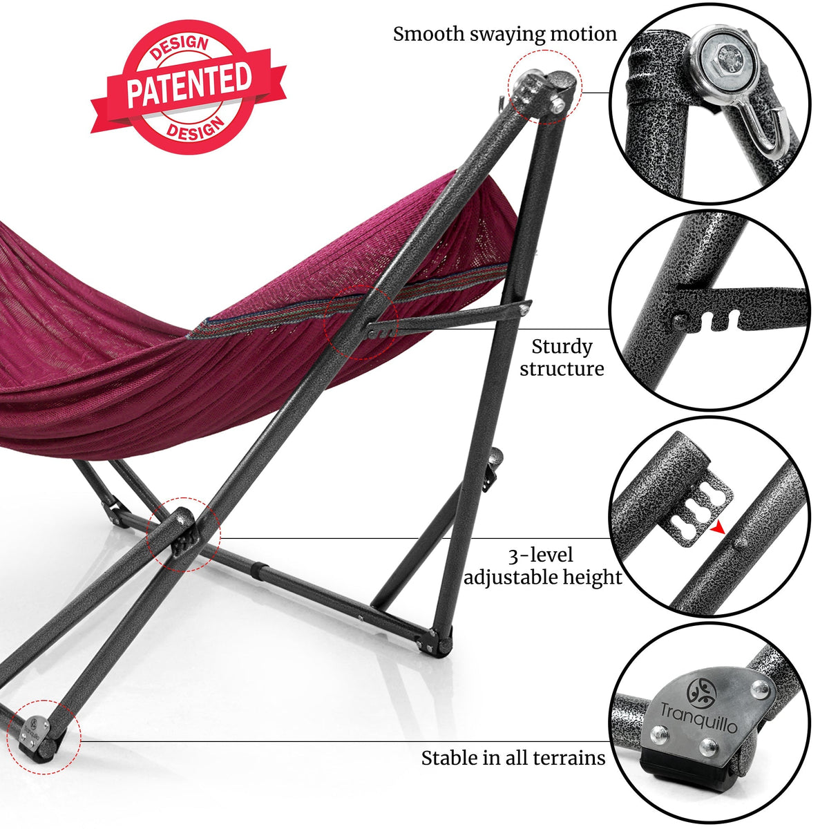Hamaca universal con soporte de tamaño mediano-77