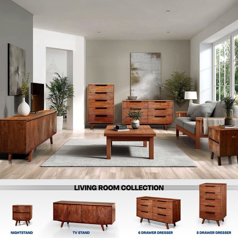 Harmony Solid Wood Dresser with 5 Drawers-28