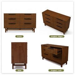 Elara Solid Wood Dresser with 6 Drawers-8