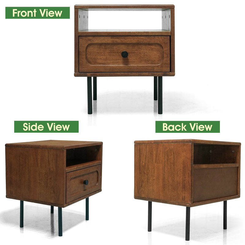 Mesa de noche de madera maciza Savana de un cajón-8