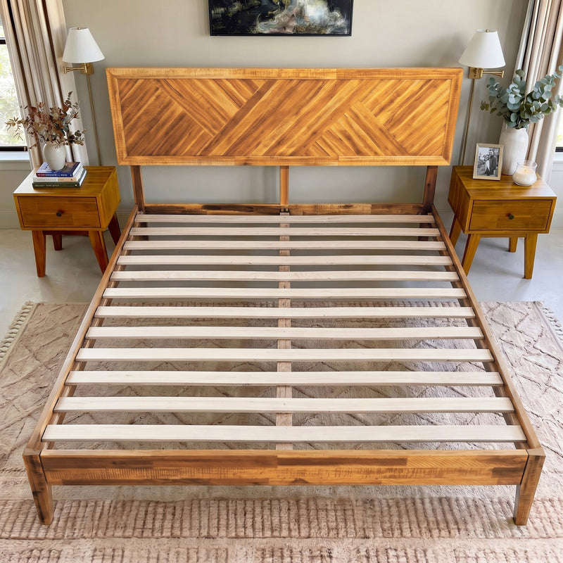 Sierra Deluxe Solid Wood Bed Frame-48
