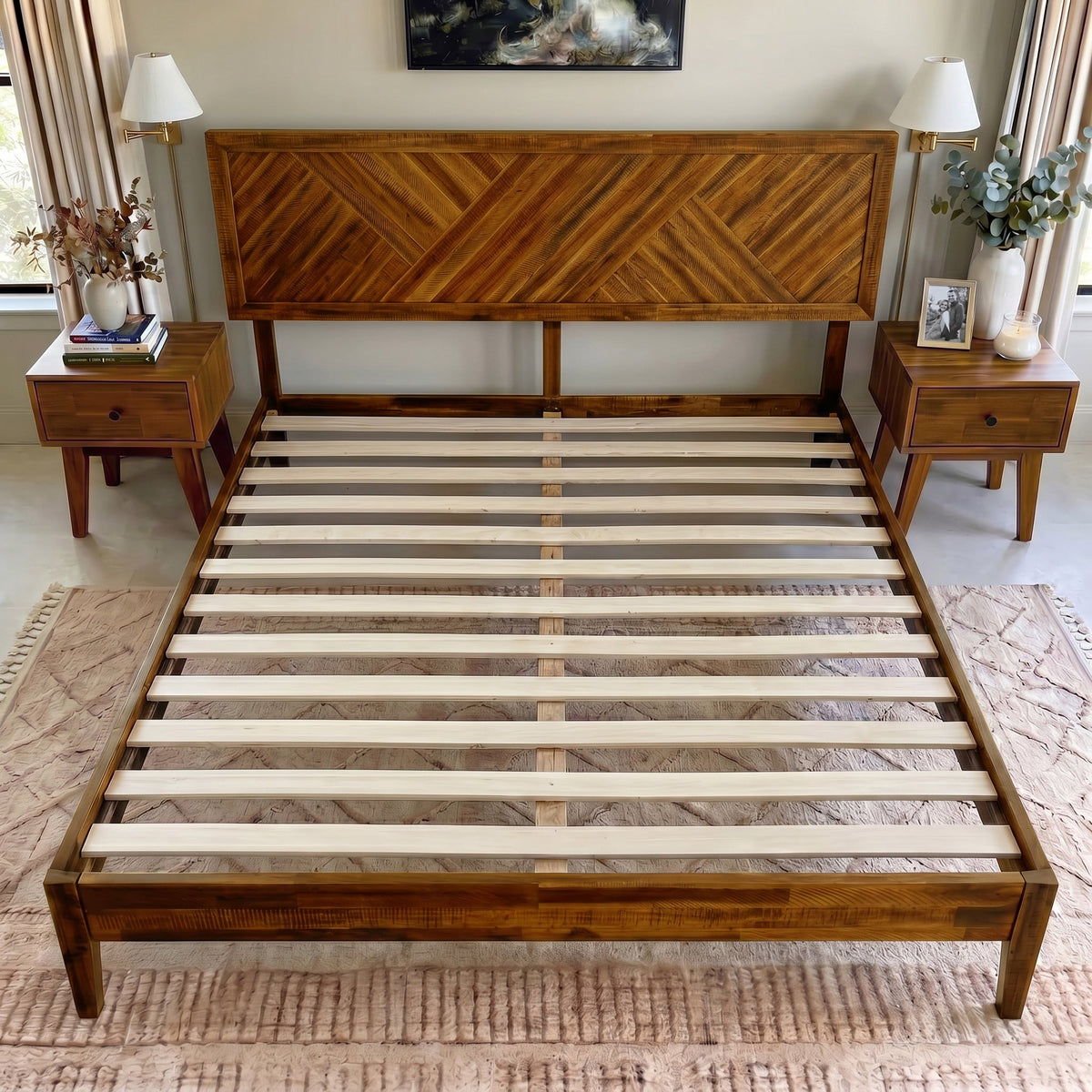 Sierra Deluxe Solid Wood Bed Frame-36