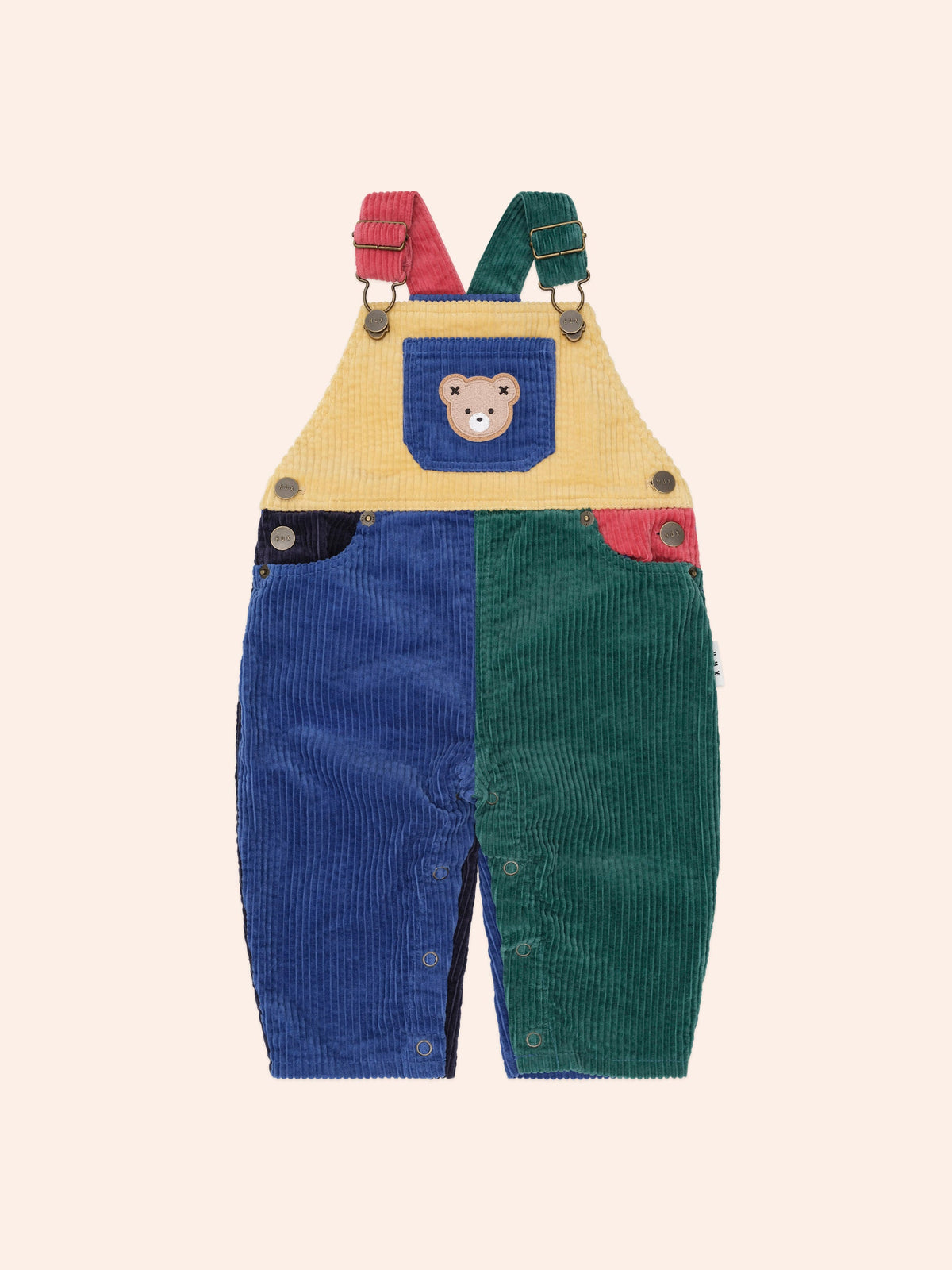 Colour Block Cord Overall | Multi | Huxbaby-2