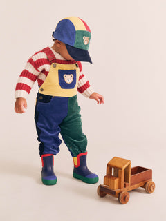 Colour Block Cord Overall | Multi | Huxbaby-1