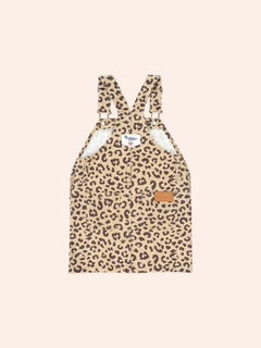 Very Cherry Leopard Print Denim Pinafore | Animal | Huxbaby-2