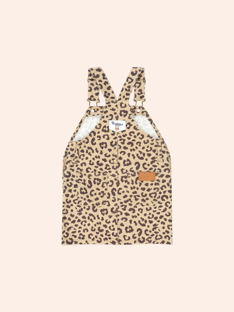 Very Cherry Leopard Print Denim Pinafore | Animal | Huxbaby-2