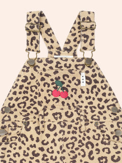 Very Cherry Leopard Print Denim Pinafore | Animal | Huxbaby-3