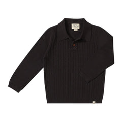 Christian Black Cable Polo | Me & Henry-2