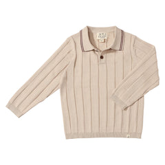 Jayden Beige Knit Polo | Me & Henry-1
