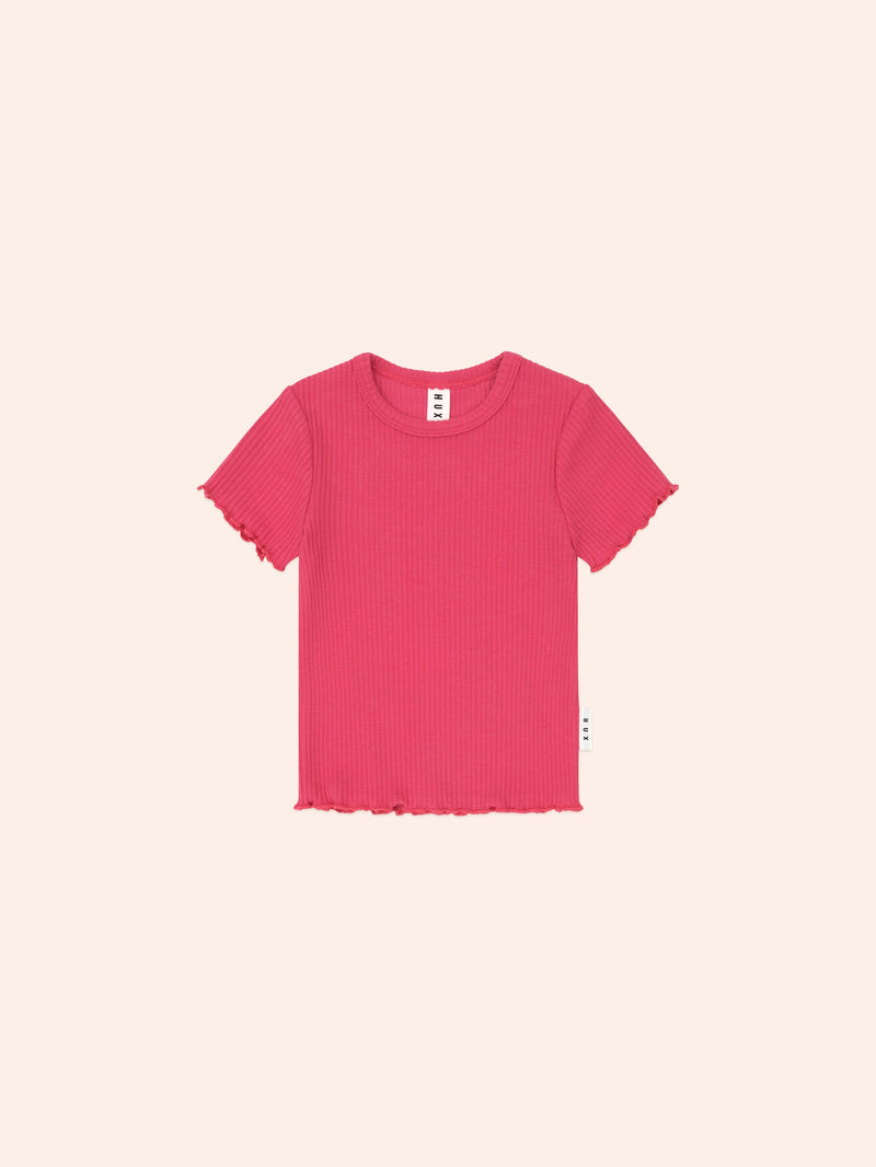 Cherry Rib Tee | Cherry | Huxbaby-1