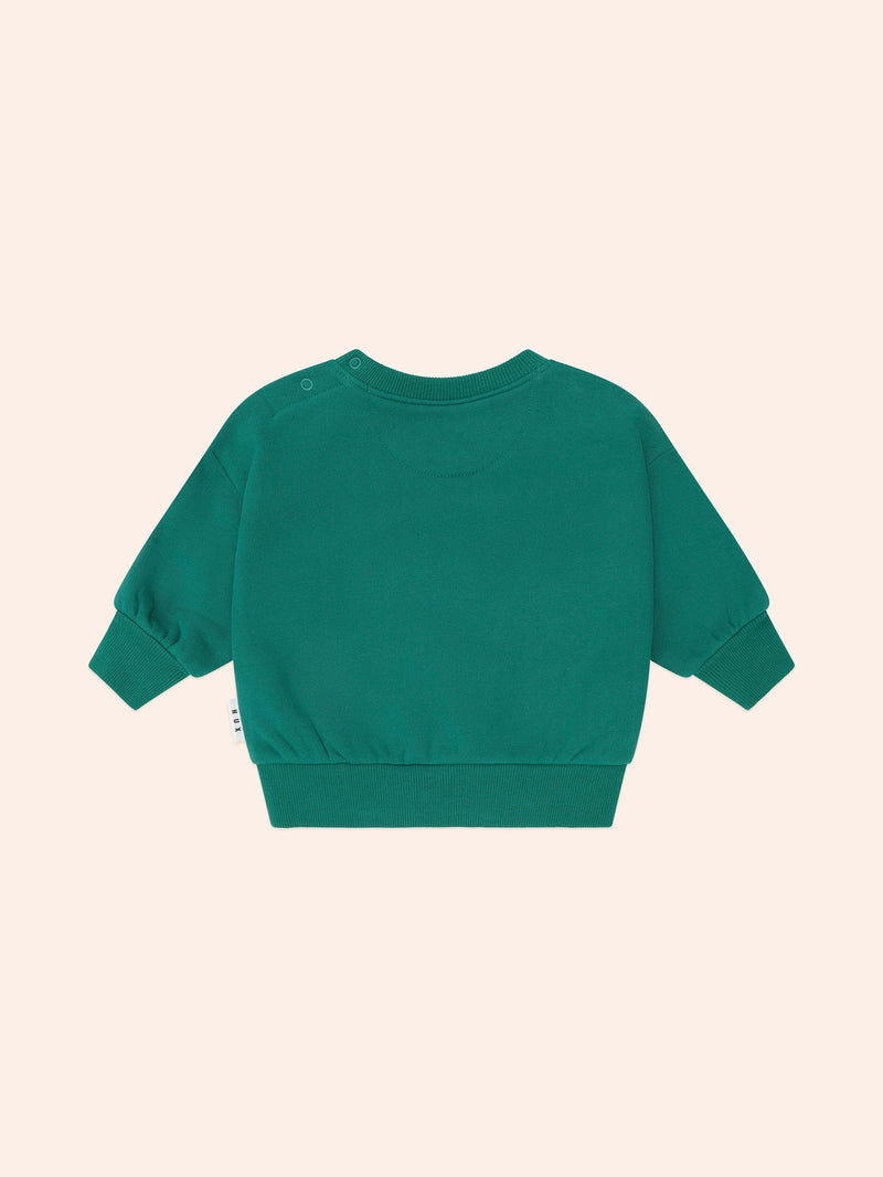 Racer Stripe Sweatshirt | Emerald | Huxbaby-4
