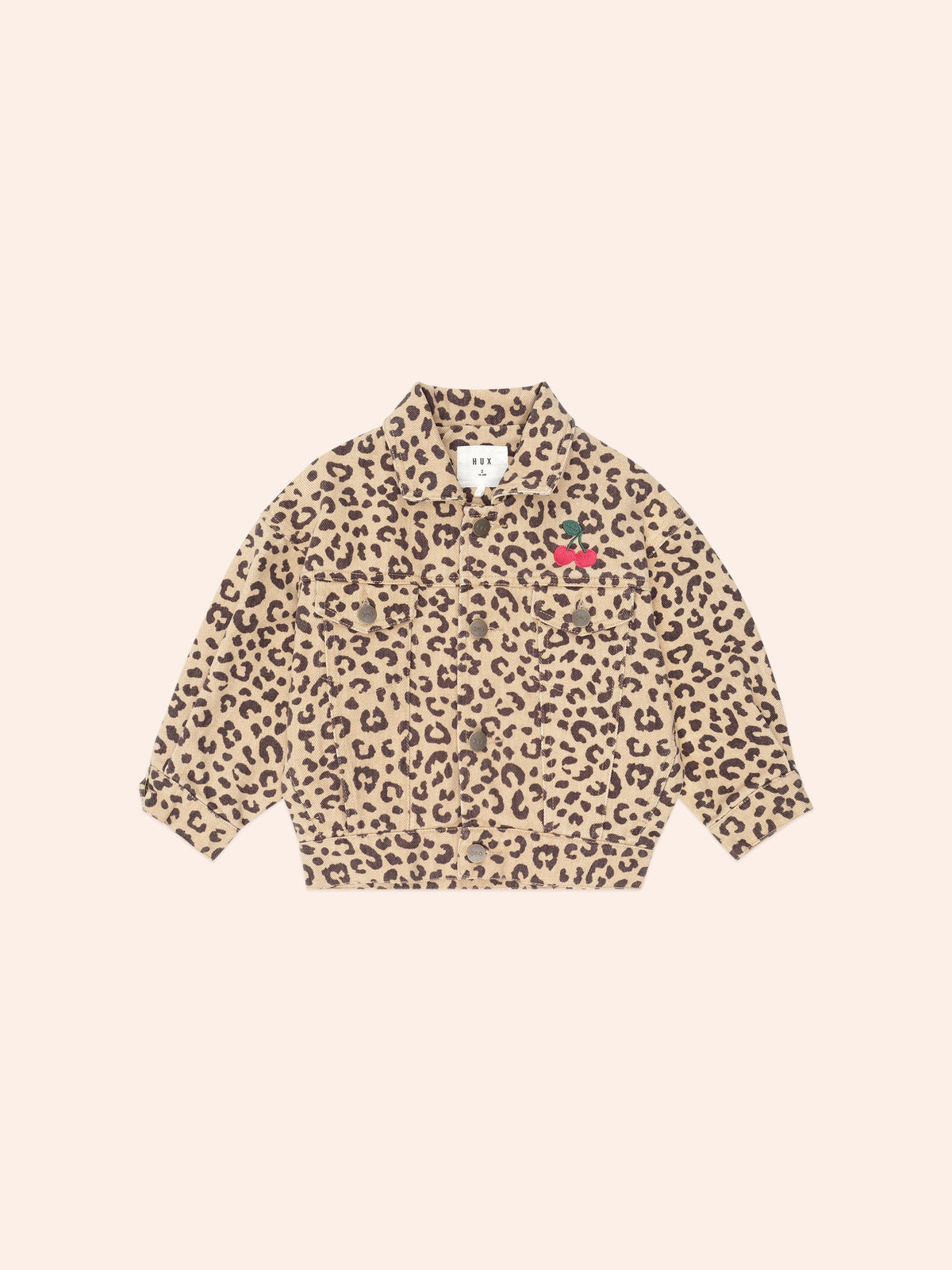 Very Cherry Leopard Print Denim Jacket | Animal | Huxbaby-2