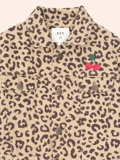Very Cherry Leopard Print Denim Jacket | Animal | Huxbaby-5