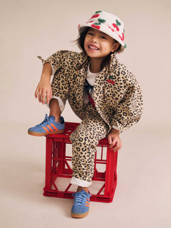 Very Cherry Leopard Print Denim Jacket | Animal | Huxbaby-1