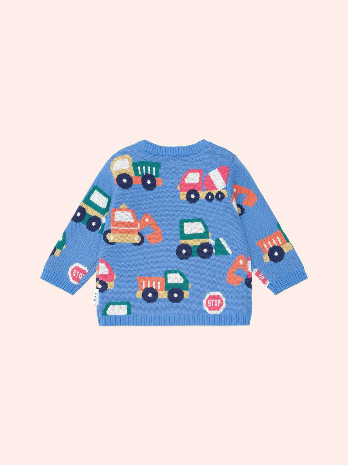Construction Pullover | Nautical Blue | Huxbaby-3