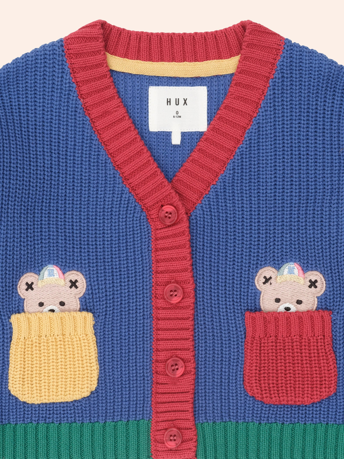Colour Block Varsity Cardigan | Multi | Huxbaby-4
