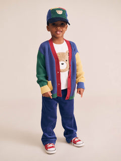 Colour Block Varsity Cardigan | Multi | Huxbaby-5