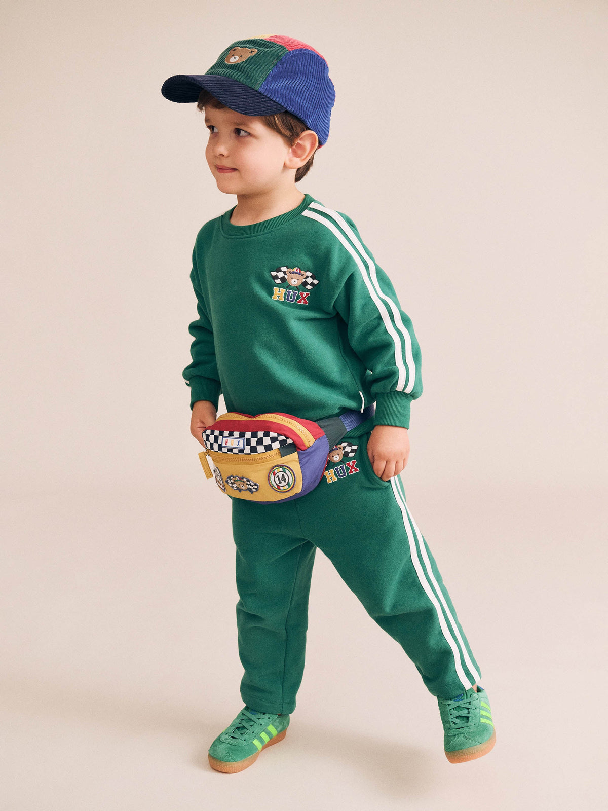 Racer Stripe Trackpant | Emerald | Huxbaby-4