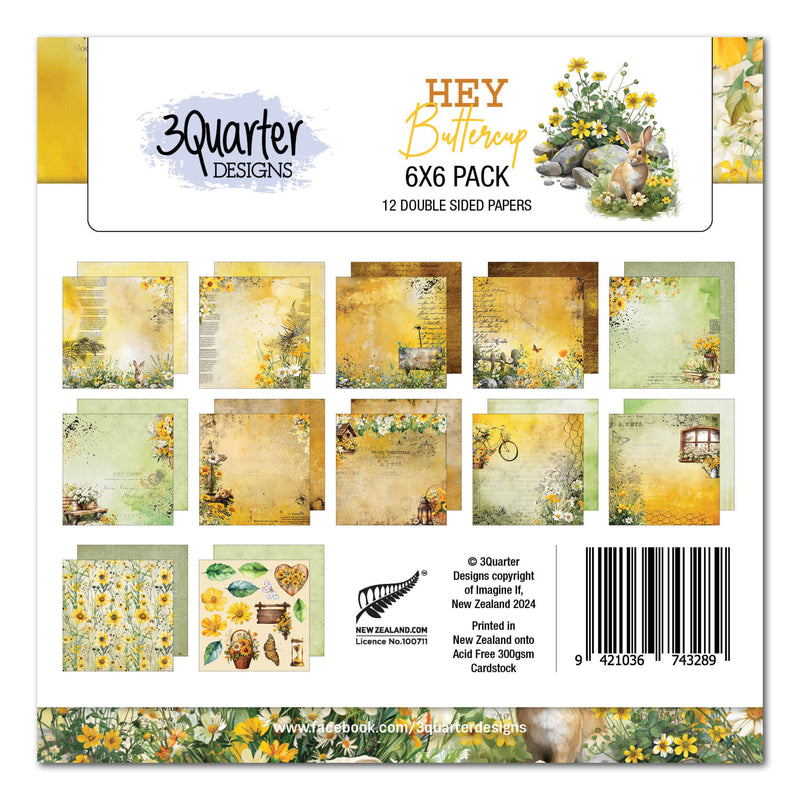 3Quarter Designs Hey Buttercup 6x6 Paper Pack-1