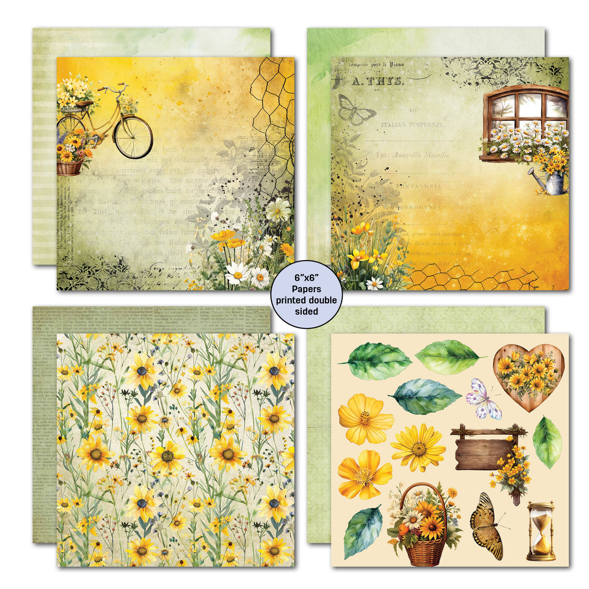 3Quarter Designs Hey Buttercup 6x6 Paper Pack-4