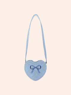 Bow Heart Handbag | Blue Stripe | Huxbaby-3