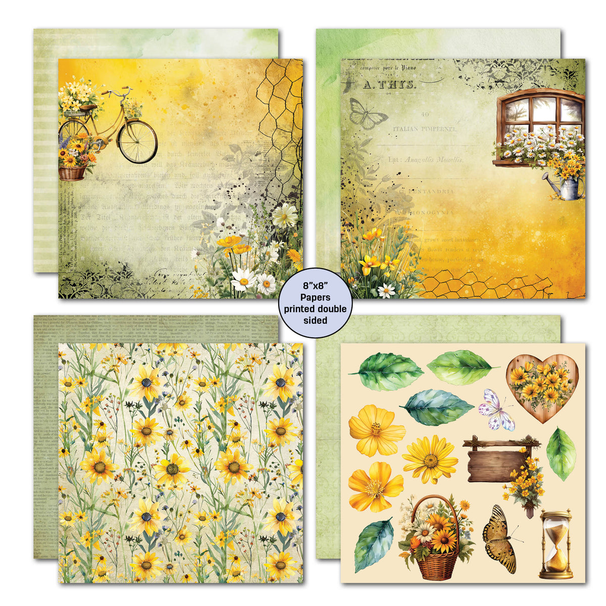 3Quarter Designs Hey Buttercup 8x8 Paper Pack-4