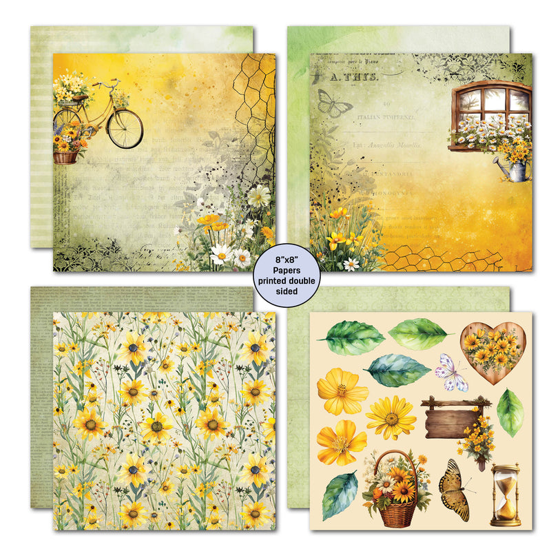 3Quarter Designs Hey Buttercup 8x8 Paper Pack-4