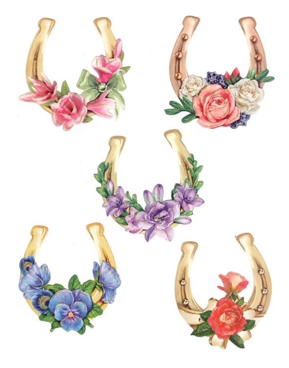 Easy 3D - Horseshoes with Flowers-3