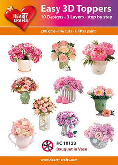 Hearty Crafts Easy 3D Toppers Flower Bouquet in a Vase-1