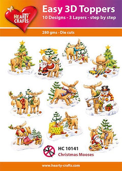 Hearty Crafts Easy 3D Toppers Christmas Mooses-1
