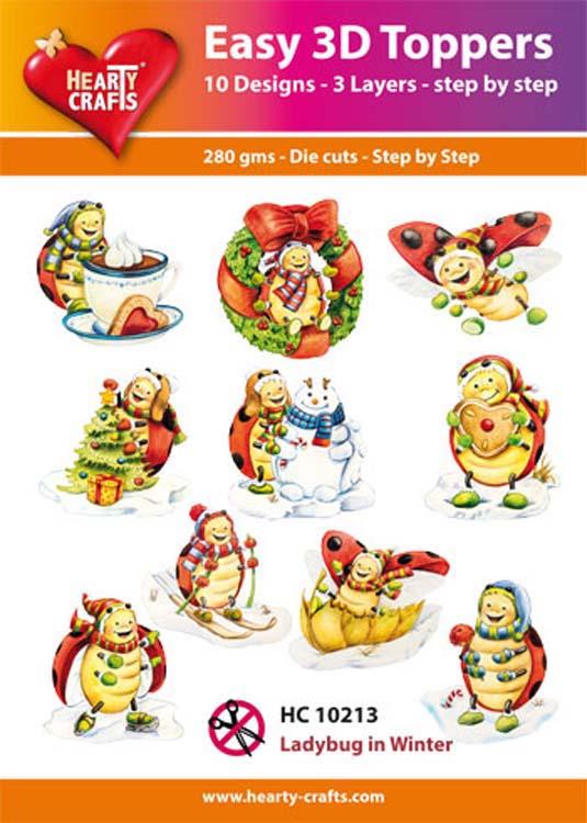 Hearty Crafts Easy 3D Toppers - Ladybug in Winter-1