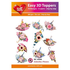 Hearty Crafts Easy 3D Toppers Umbrellas & Flowers-1