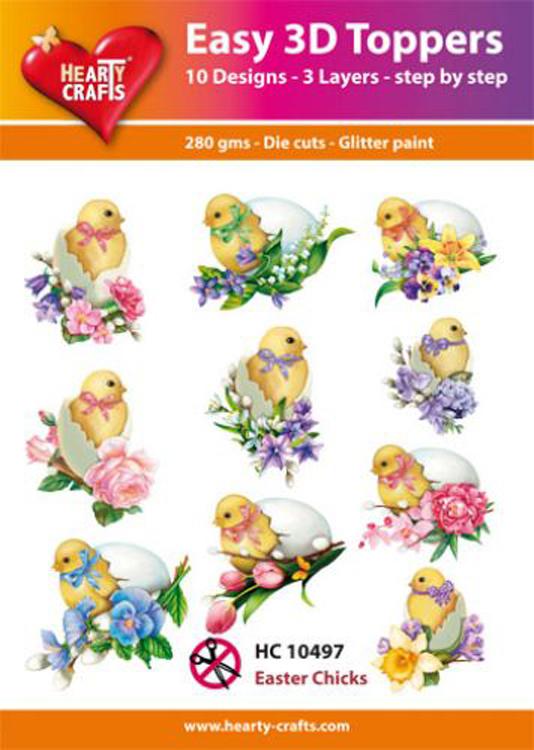 Hearty Crafts Easy 3D Toppers Easter Chicks-1
