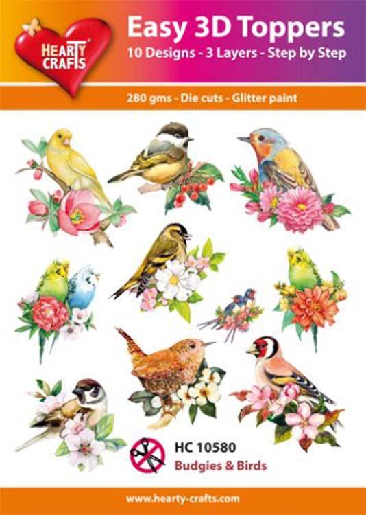 Hearty Crafts Easy 3D Toppers Budgies and Birds-1