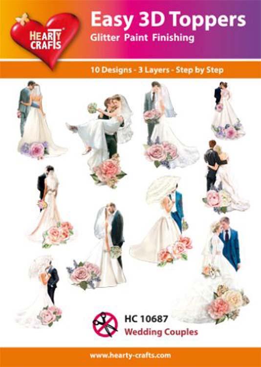 Hearty Crafts Easy 3D Toppers - Wedding Couples-1