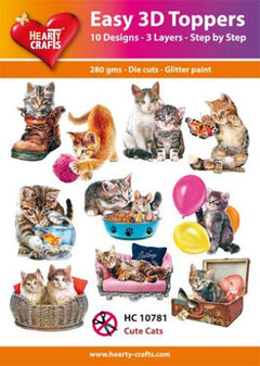 Hearty Crafts Easy 3D Toppers - Cute Cats-1