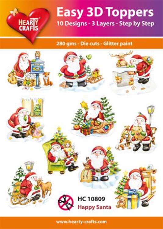 Hearty Crafts Easy 3D Toppers - Happy Santa-1