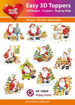 Hearty Crafts Easy 3D Toppers - Happy Santa-1