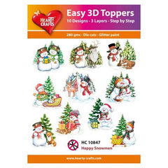 Hearty Crafts Easy 3D Toppers Happy Snowmen-1