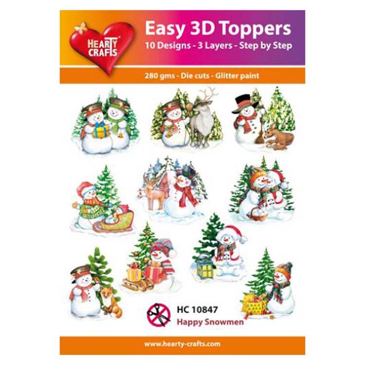 Hearty Crafts Easy 3D Toppers Happy Snowmen-1