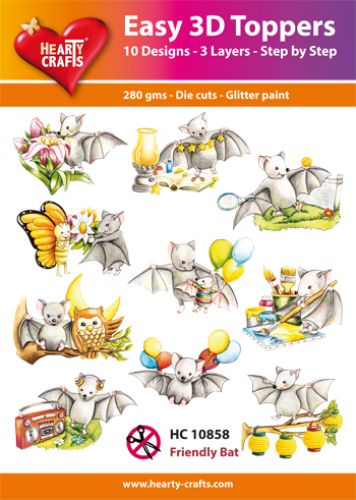 Hearty Crafts - Easy 3D-Toppers Friendly Bat-1