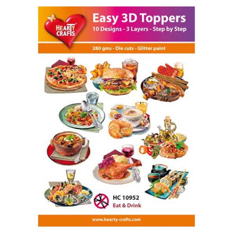 Hearty Crafts Easy 3D Toppers Eat & Drink-1