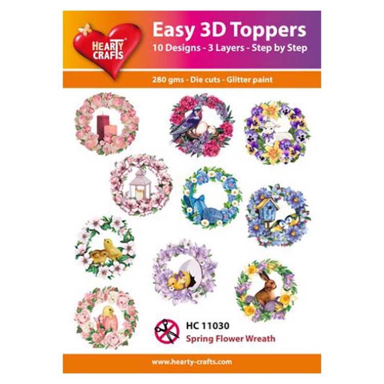 Hearty Crafts Easy 3D Toppers Spring Flower Wreath-1
