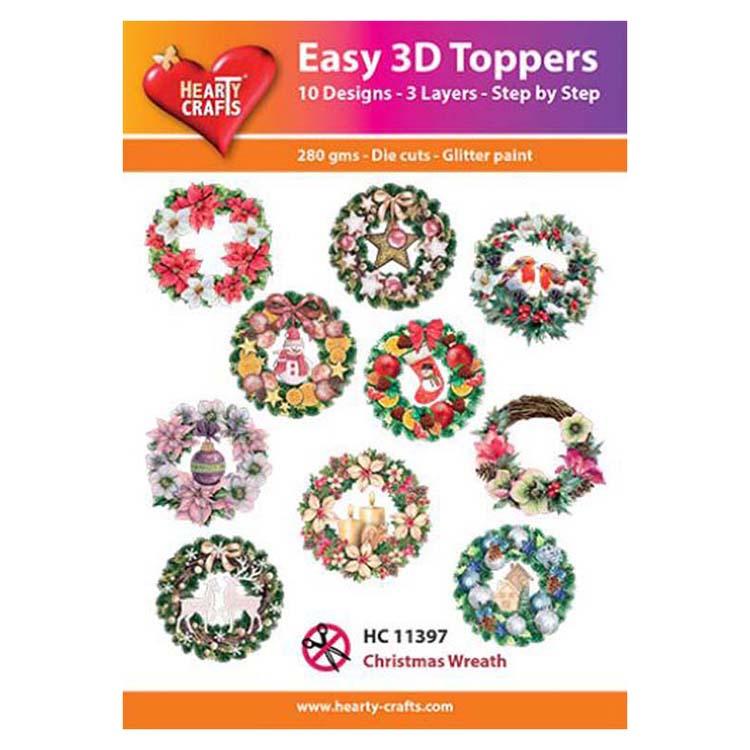 Hearty Crafts Easy 3D Toppers  - Christmas Wreath-1