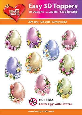 Hearty Crafts Easy 3D Toppers - Easter Eggs with Flowers-1