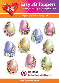 Hearty Crafts Easy 3D Toppers - Easter Eggs with Flowers-1