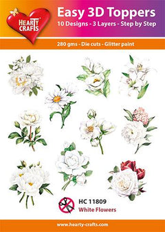 Easy 3D Toppers - White Flowers-1