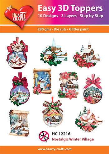 Hearty Crafts Easy 3D-Toppers Nostalgic Winter Village-1
