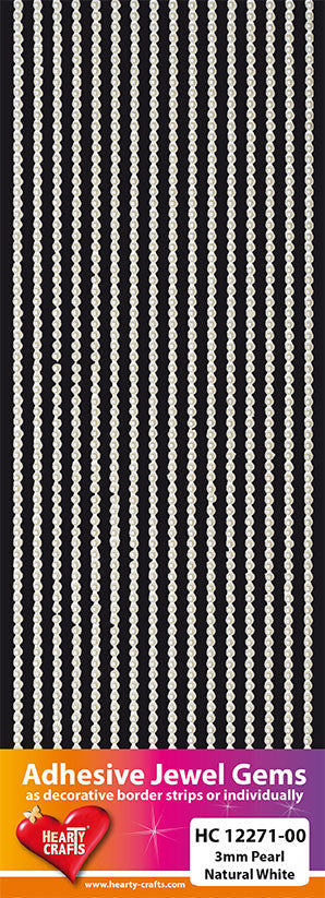 Hearty Crafts Adhesive Gems, 3mm, Pearl, Natural White-1